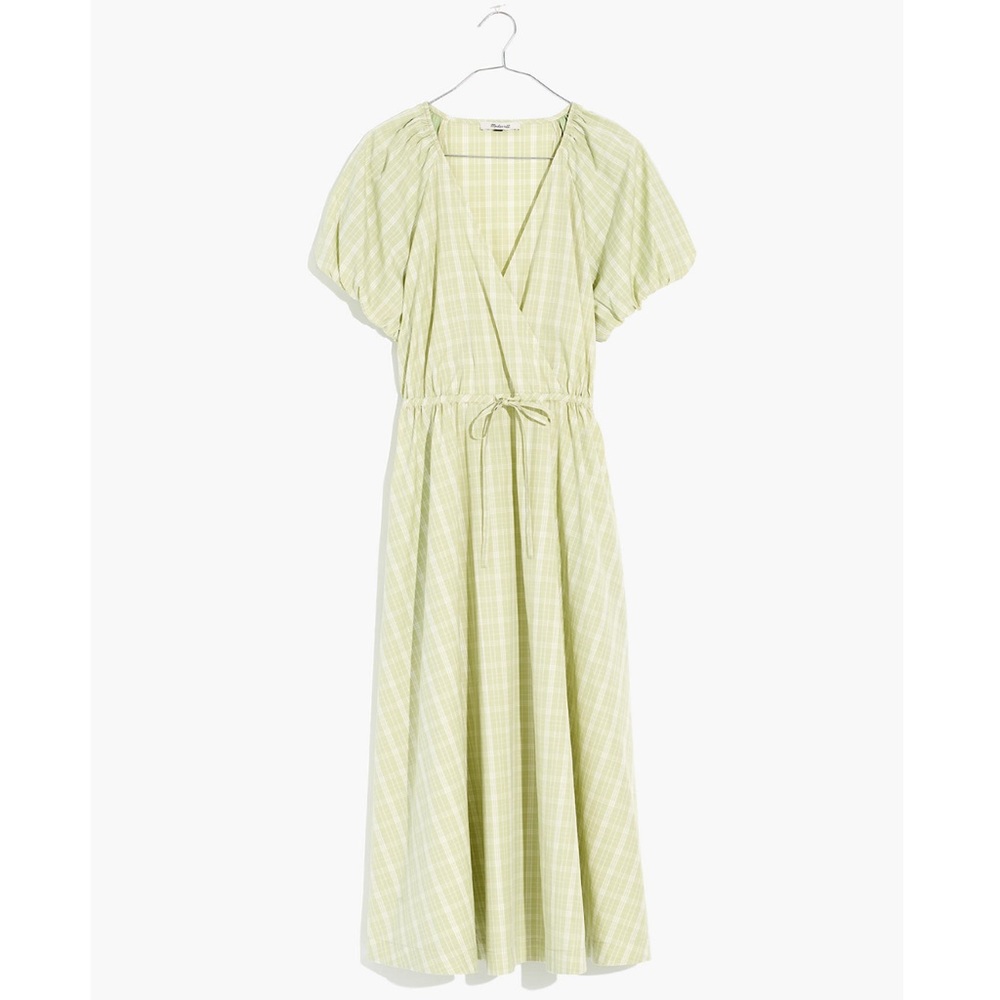 NWT Madewell Plaid Tie-Waist Midi Dress - Picture 5 of 6